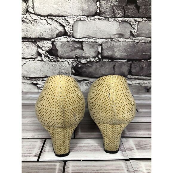 Salvatore Ferragamo Beige Leather Geometric Dress Pump Heels Women 7.5B US/38EU - Picture 5 of 16